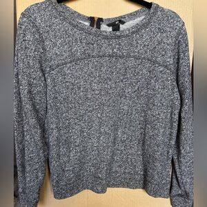 Gray H&M sweater with quarter zip back